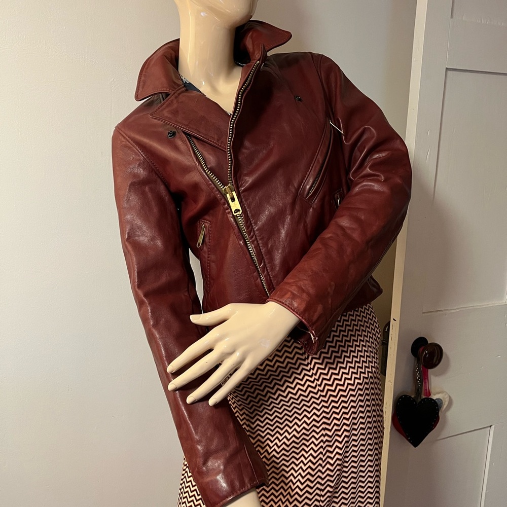 VINTAGE Leather Moto Jacket